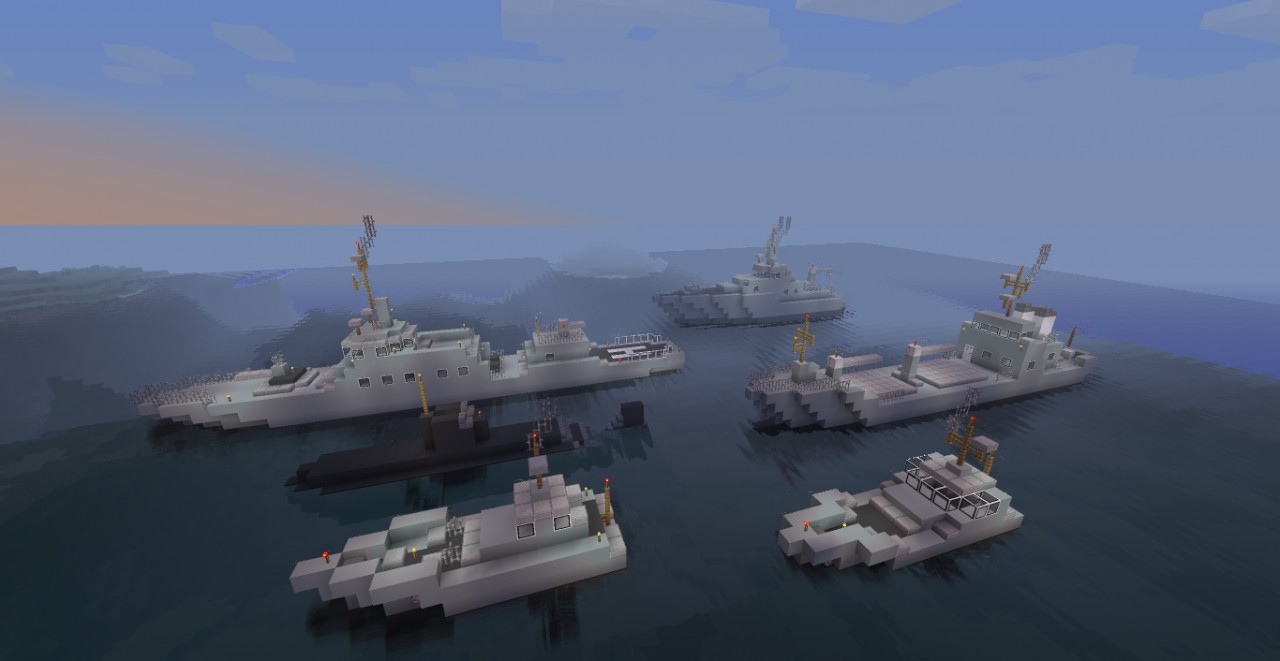Military Ships Pack 6 Schematics! + SUBMARINE Minecraft Map