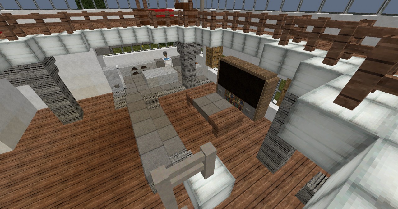 White Modern House Minecraft Map