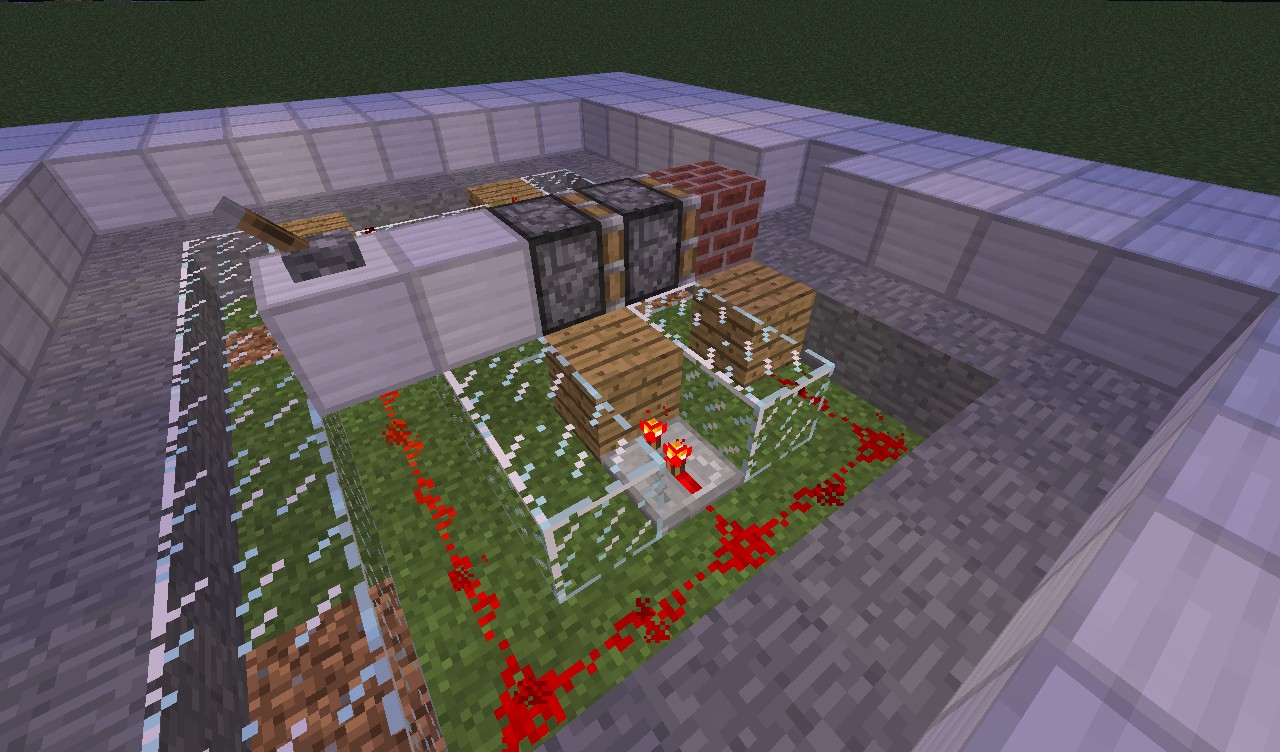 2block piston bridge (fully retractable) Minecraft Map