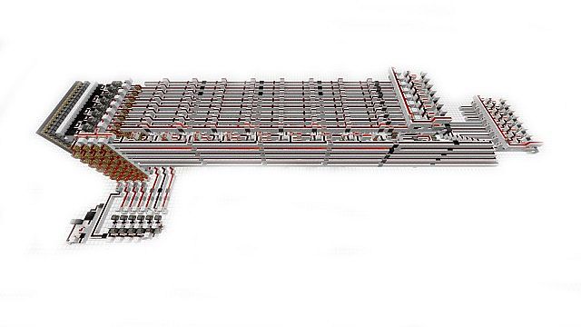 Running vertically along the RAM is register page decode and control circuitry.