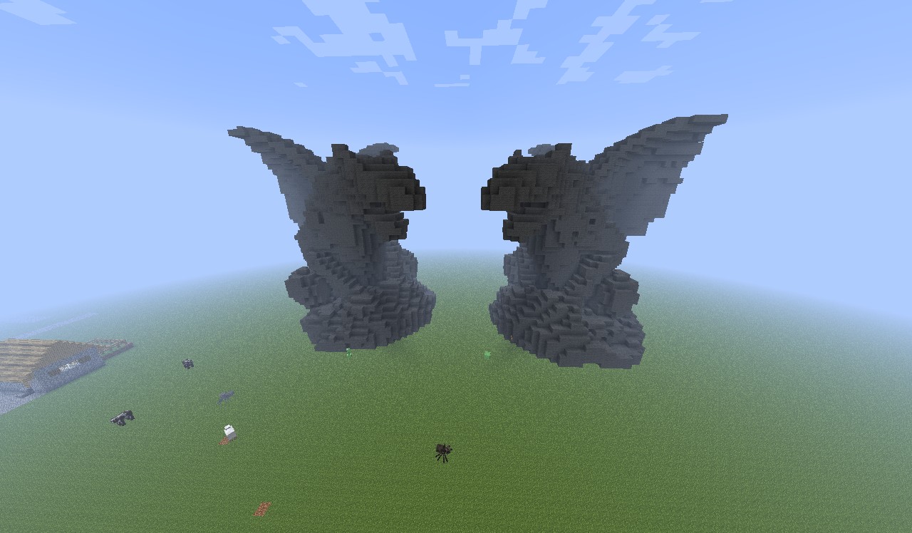 Gargoyle sitting on a boulder. Minecraft Map