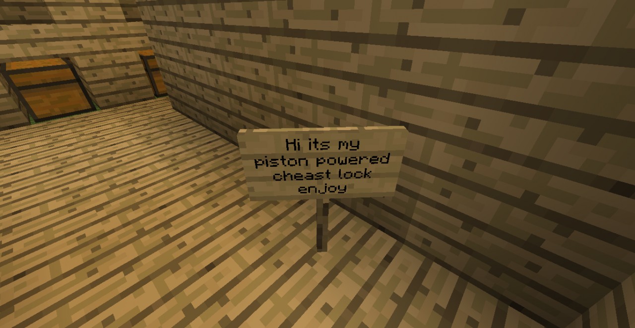piston powerd chest lock Minecraft Map