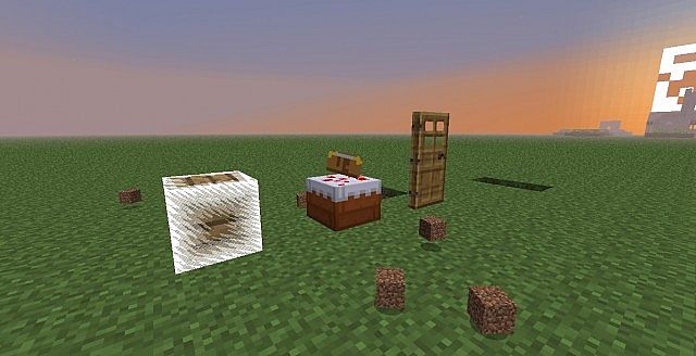 Cake with a book on top? Wood doors that require redsotne signal to open? Invsible glass? EXPLODING WOOD?