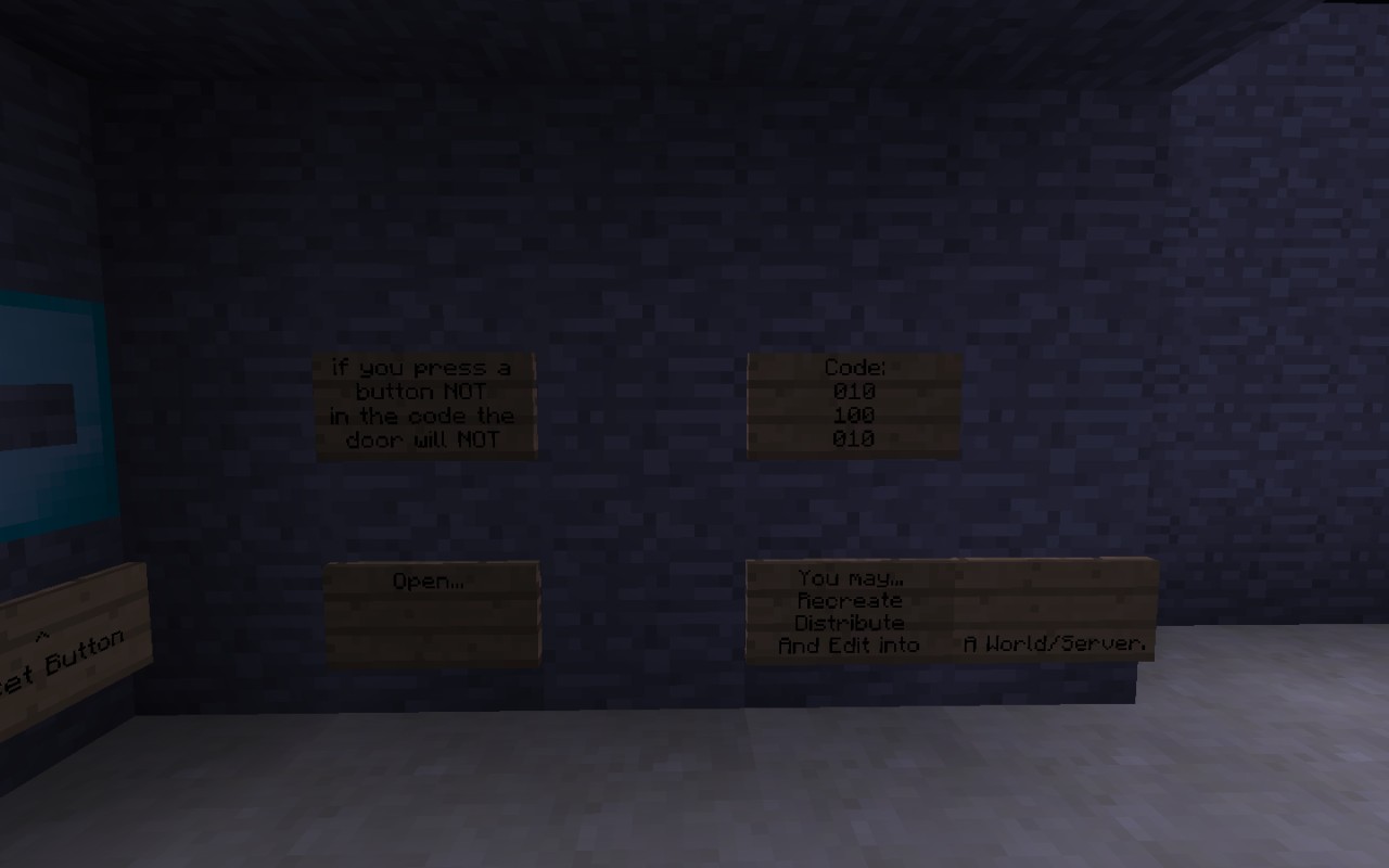 Redstone Code Door Minecraft Map