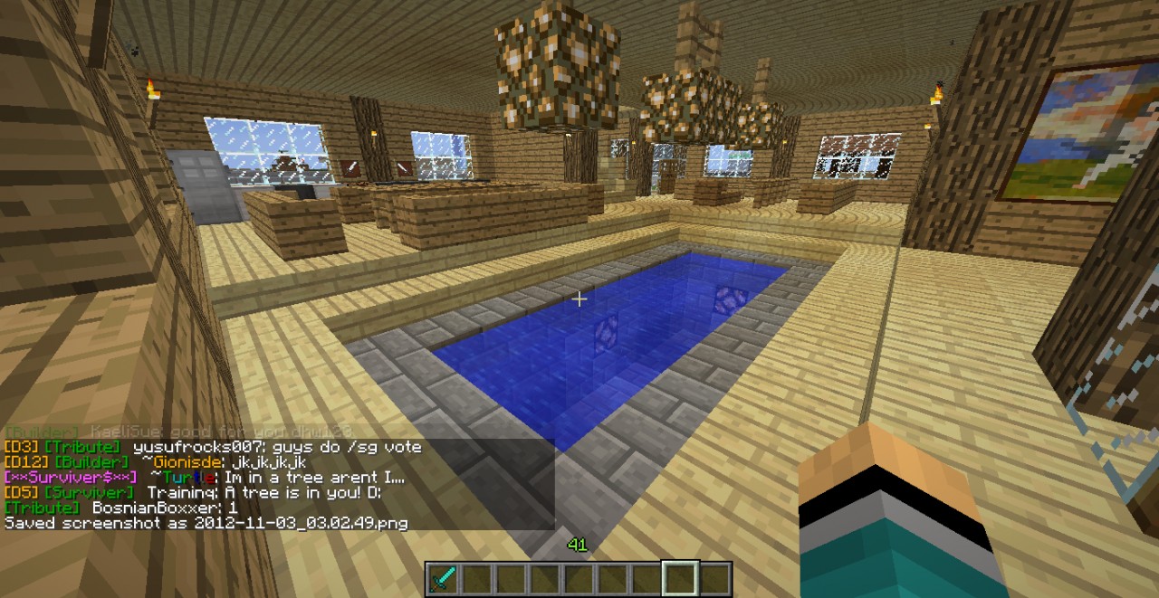 A Cool House With InDoor's Swimming Pool Minecraft Map