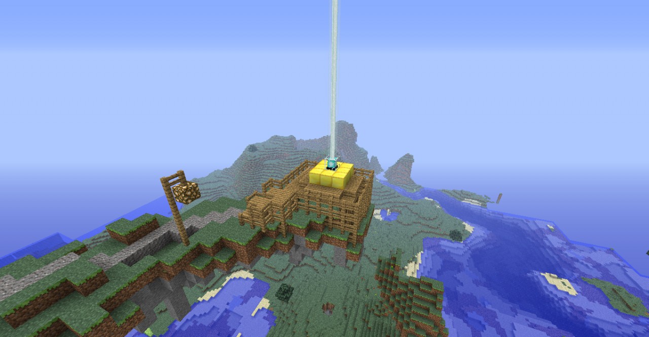 Floaty Wizardy Tower With Magic Beacon And Zeppelin Minecraft Map