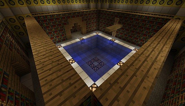 Library with a swimming pool in it