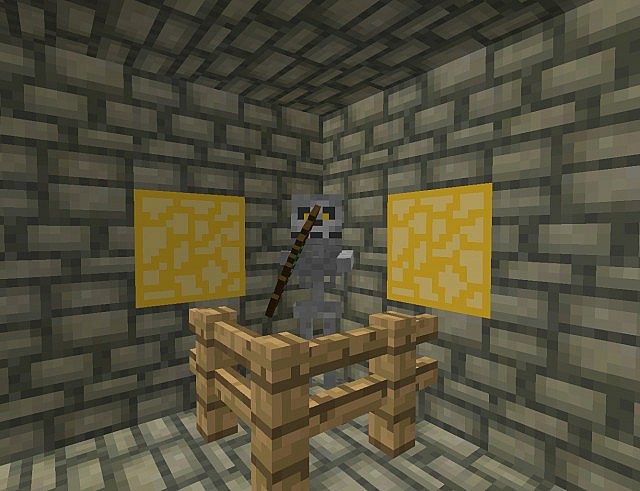 Skeleton with new cobblestone background