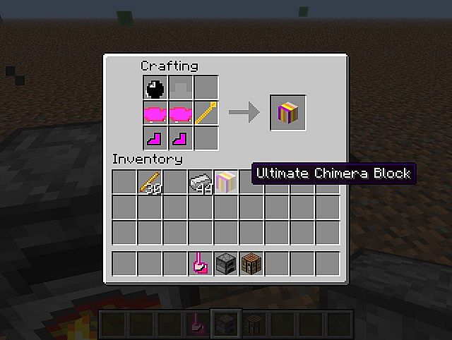 chimera block! keep it as a throphy or smelt it into diamonds! the black thing is a bird eye