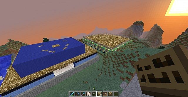 This is our spawn and our shop so far. We are looking for helpers to upgrade these buildings though