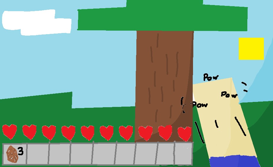 Cutting Down A Tree In Minecraft (Art) Minecraft Blog