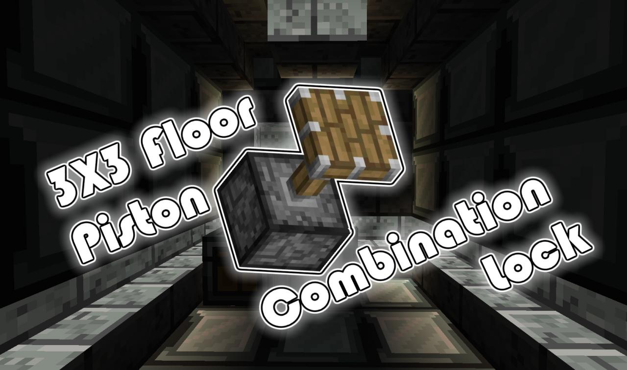3x3 floor piston combo lock Minecraft Map