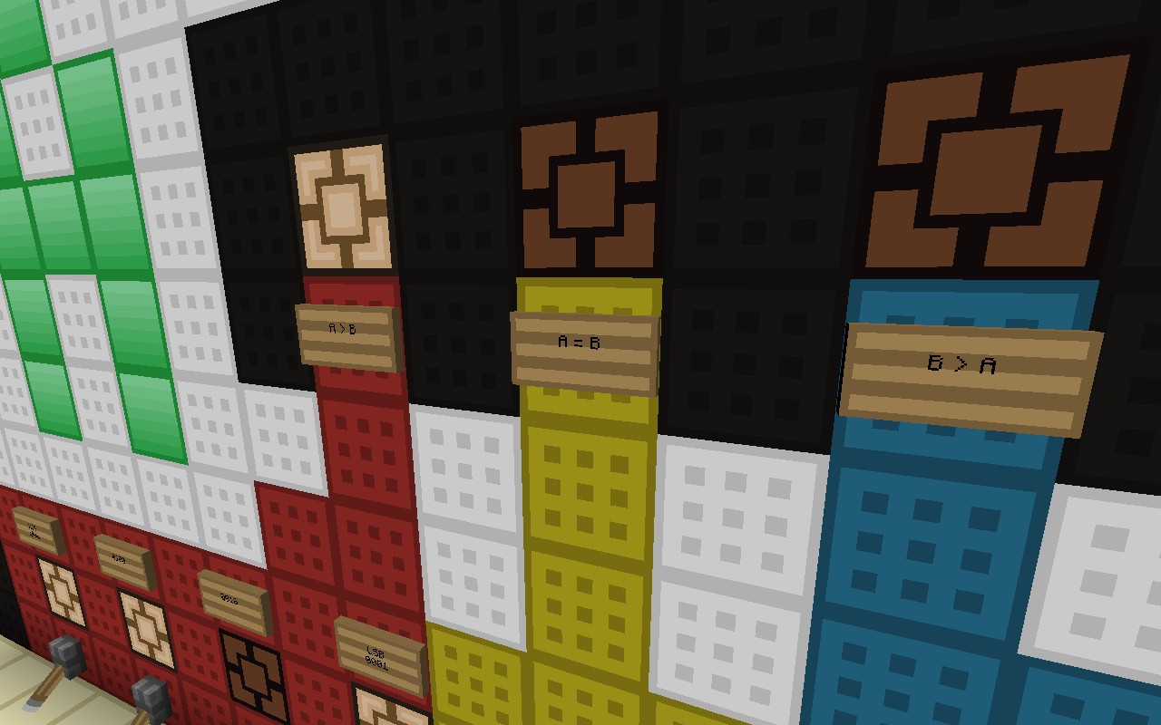 4bit Binary Comparator Minecraft Map