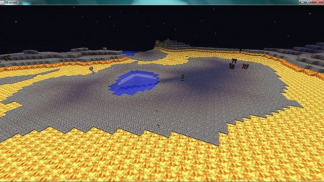 a big lava sea in the troll biome