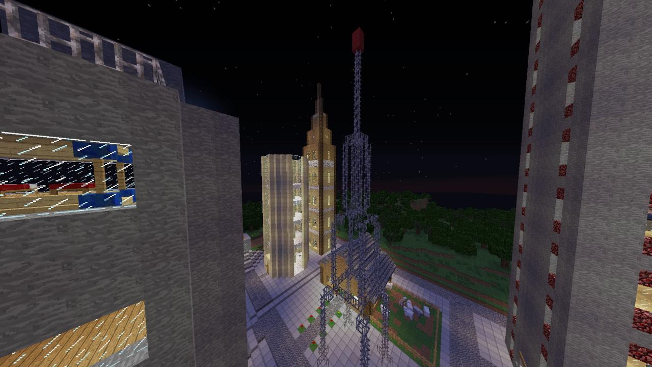 Redstone powered Vanilla City Minecraft Map