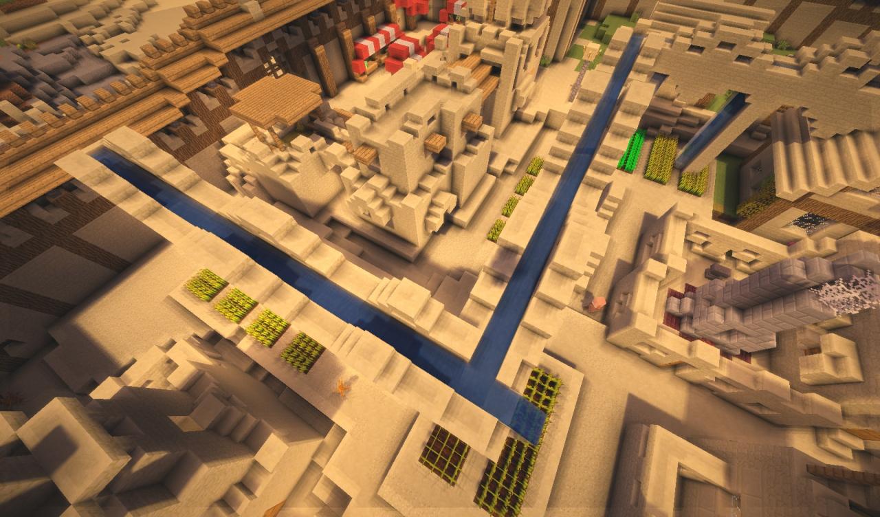 Big medieval desert city (with harbour village) Minecraft Map