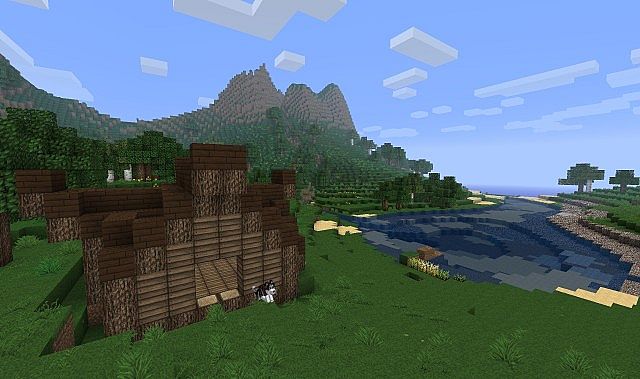 A players home in the custom landscape wilderness