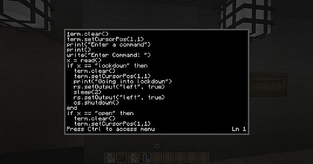 Computer program for the lockdown procedure