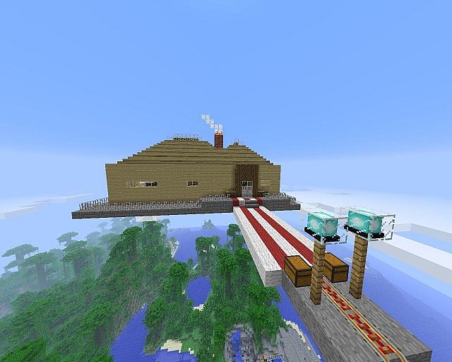 HOUSE ON THE SKY + ROLLER COASTER Minecraft Map