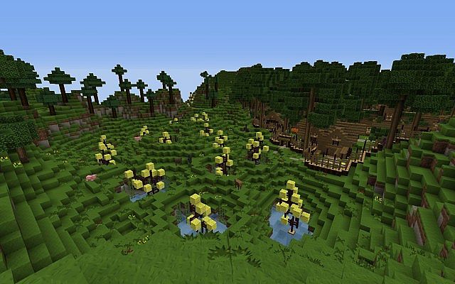 Sponge farm and new custom forest village added in 1.5