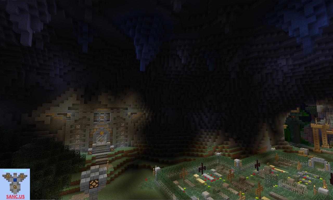 Underground Cave Town Minecraft Map