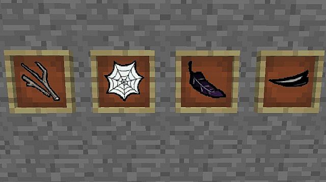Stick, String, Feather, Ink sack
