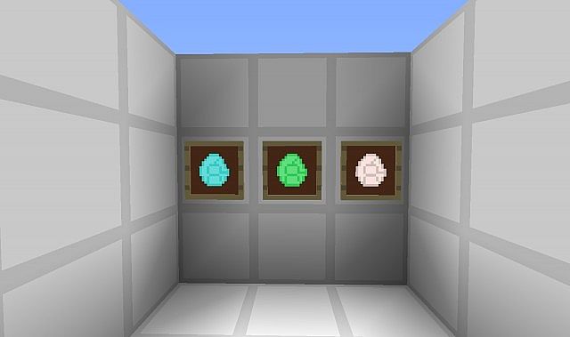 Left to right Diamond, Emerald, Quartz