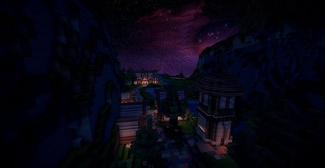 Really dark picture of a small village part.