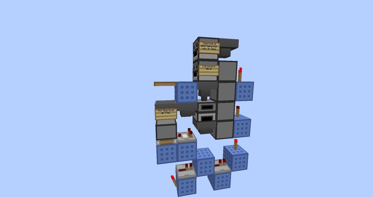 100 Efficient Tileable Charcoal Factory Minecraft Map