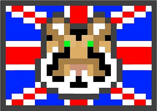 Tiger With British Flag Pixel Art Minecraft Blog