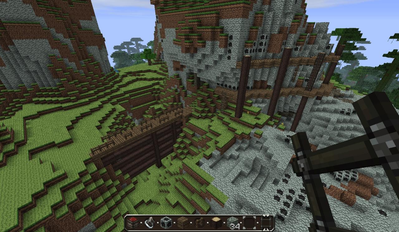 Mine-Shaft with water-mill and woodwork! Minecraft Map