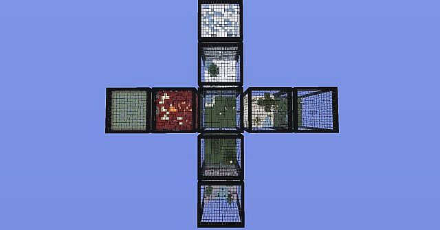 The biomes altogether from a birds-eye view.