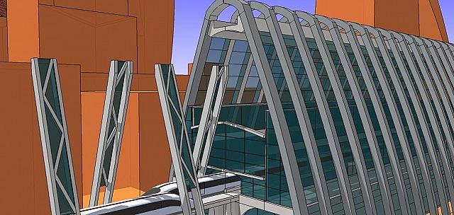 Original design, Maglev Station, done on Sketchup, 2010