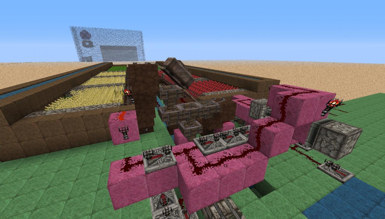 Fully Automatic Big Farm/Sorter/Furnace/Chests Minecraft Map