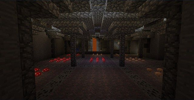 Mushrooms under vaulted ceiling