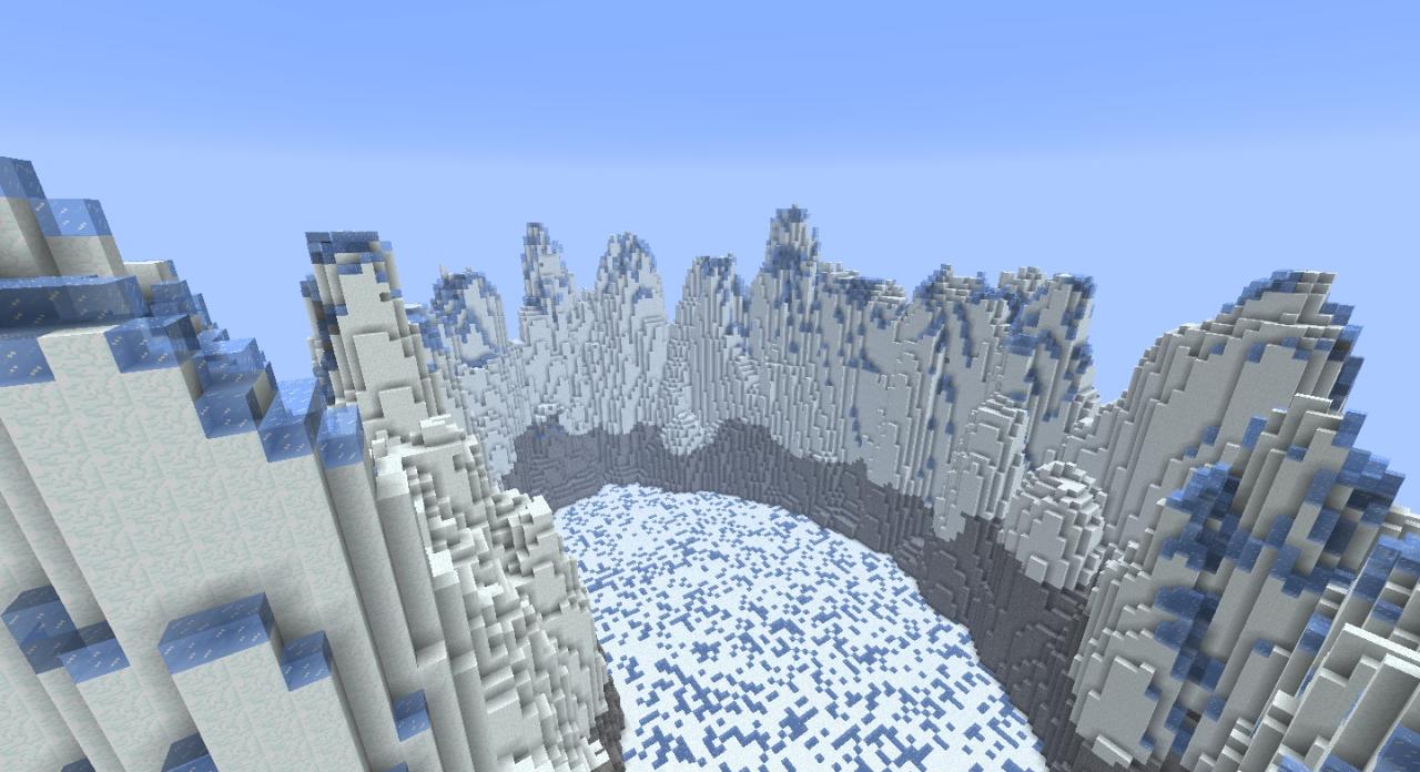 SNOW MOUNTAIN CUSTOM TERRAIN SPAWN WITH ROOM Minecraft Map