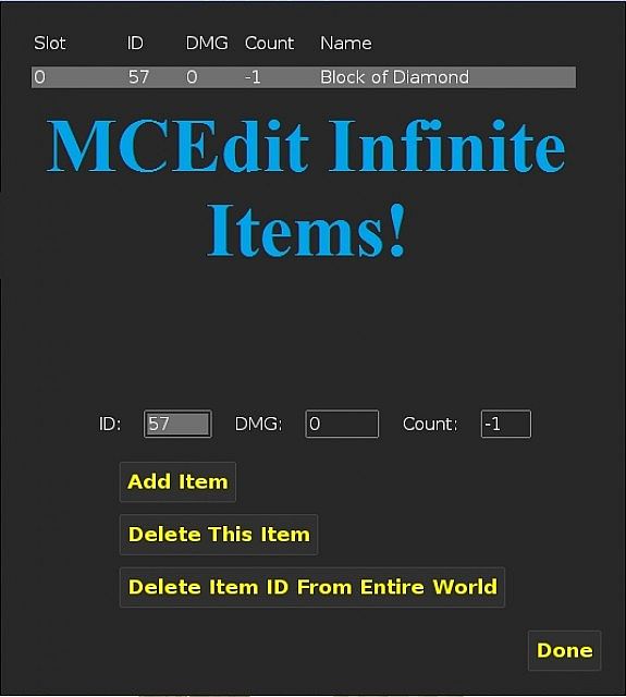 MCEdit Infinite Items!