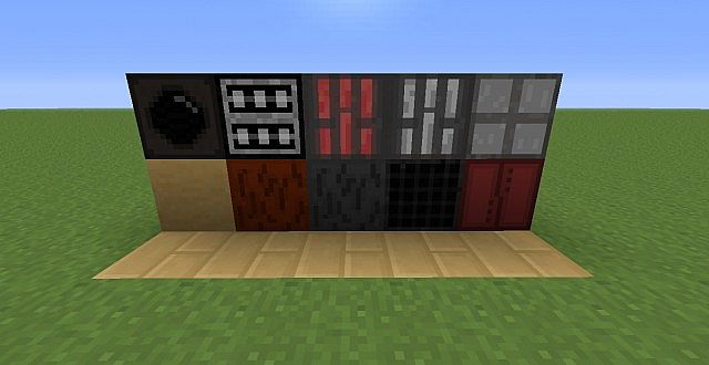 New Sand, Orange Clay, End Stone, Grey Clay, Bricks, Swamp Wood, Noteblock, Jukebox, Redstone Lamp, Glowstone,