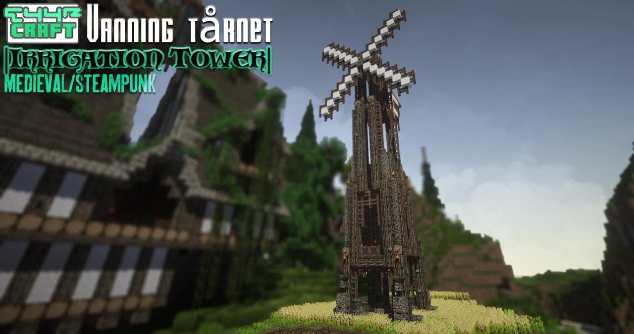 Medieval/Steampunk Water Irrigation Tower Minecraft Map