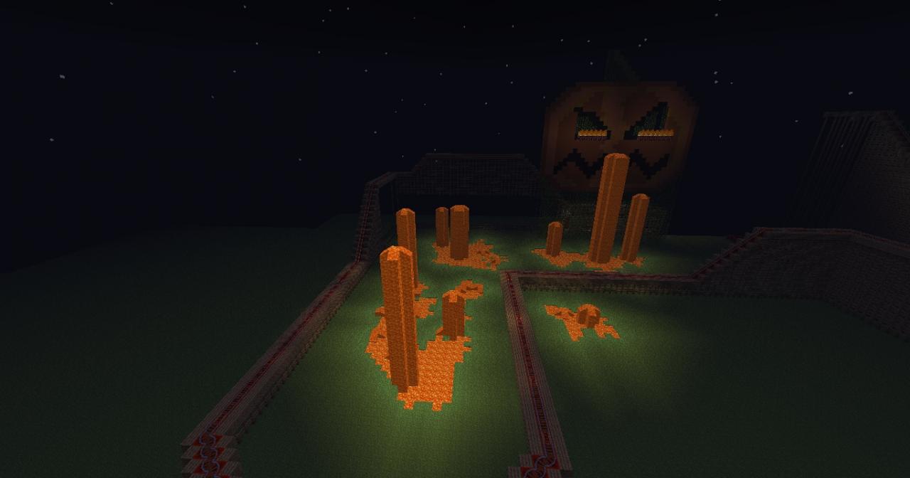 Halloween twist on the original roller coaster Minecraft Map