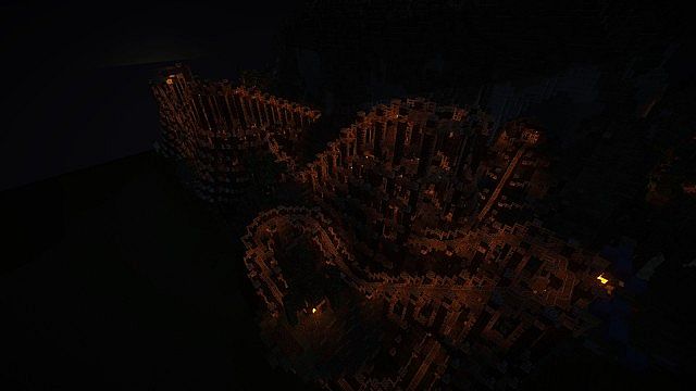 The wooden coaster at night