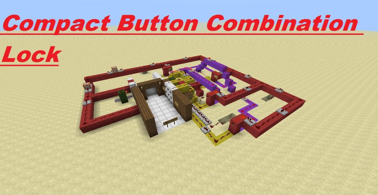Minecraft Redstone Compact Button Combination Lock Minecraft Map