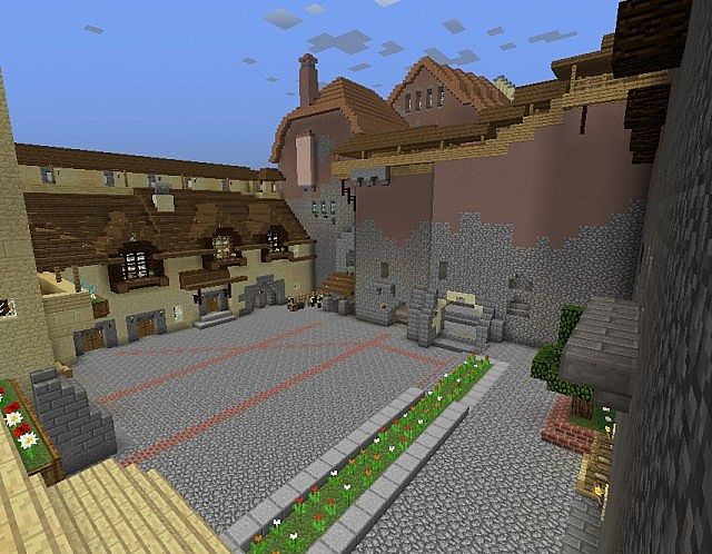 Entry courtyard in default texture pack