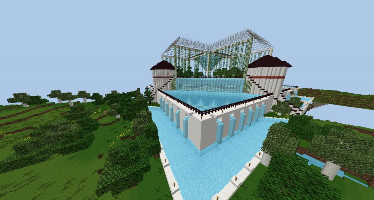 Spawn Quartz and Water Garden Minecraft Map