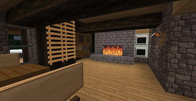 The Kitchen With A Fireplace