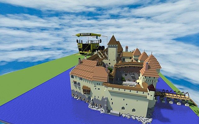 Chillon with my next project in background. For the extreme minecrafter - HUGE mining equipment!