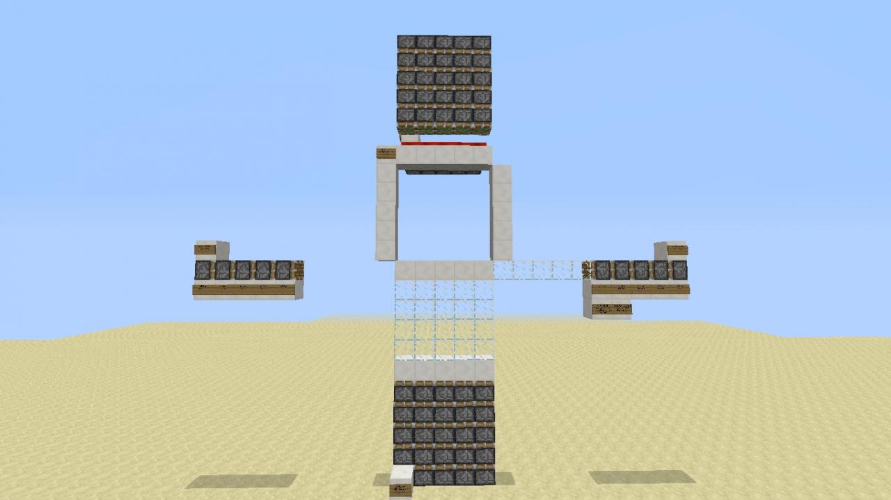 5x5 Glass Door Piston Layout Minecraft Project