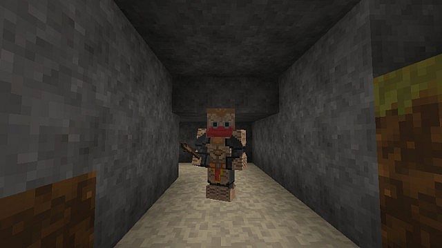 Dunmer in Chitin Armor, with wooden spear