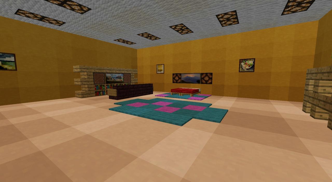 living room table as Piston House Minecraft Map