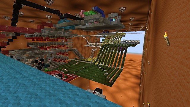 A view from the inside. The cyan wool is the backside of the display